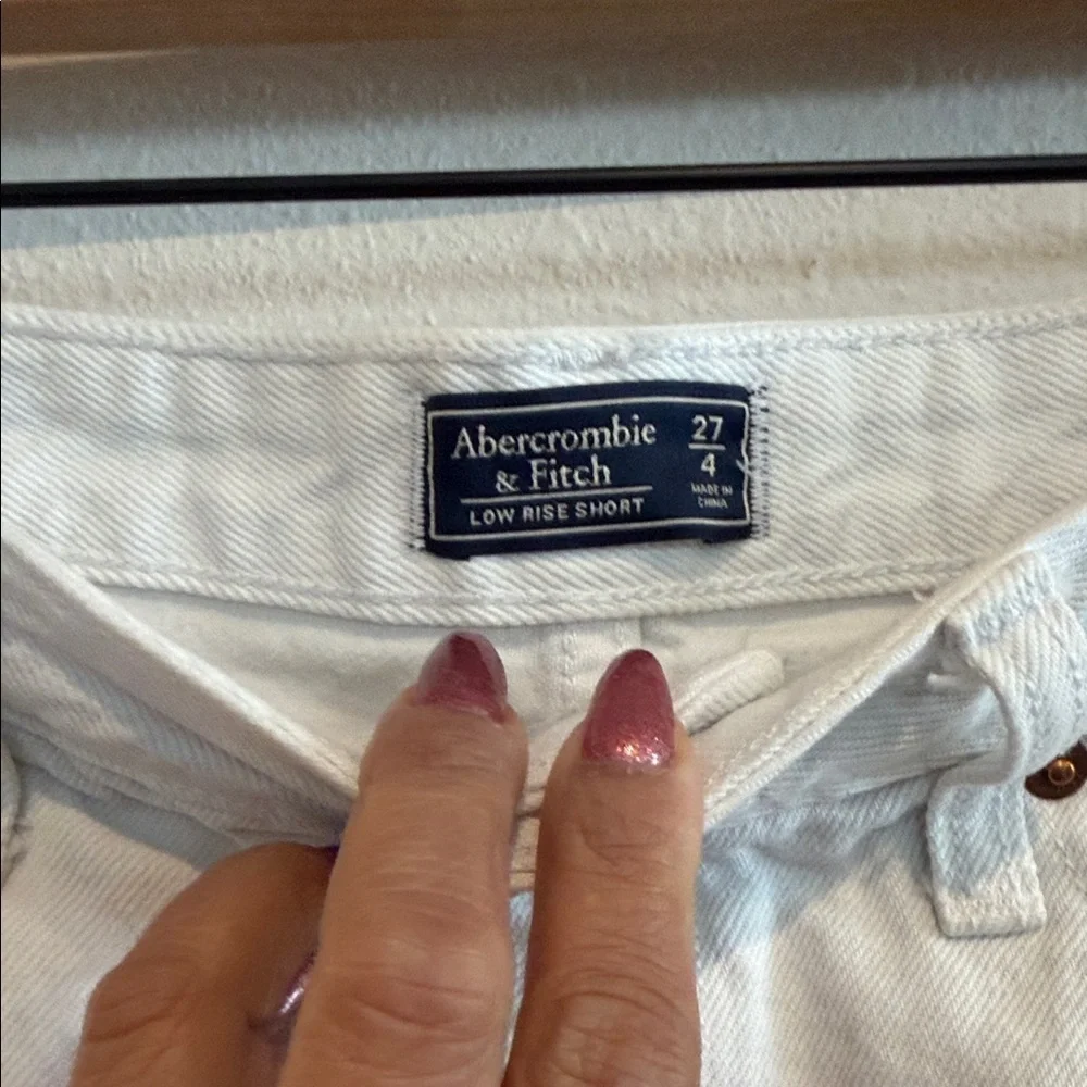 Abercrombie & Fitch Light Denim Distressed Shorts